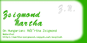 zsigmond martha business card